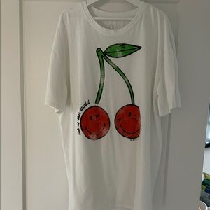 Smiley Cherry Kids T-Shirt - White